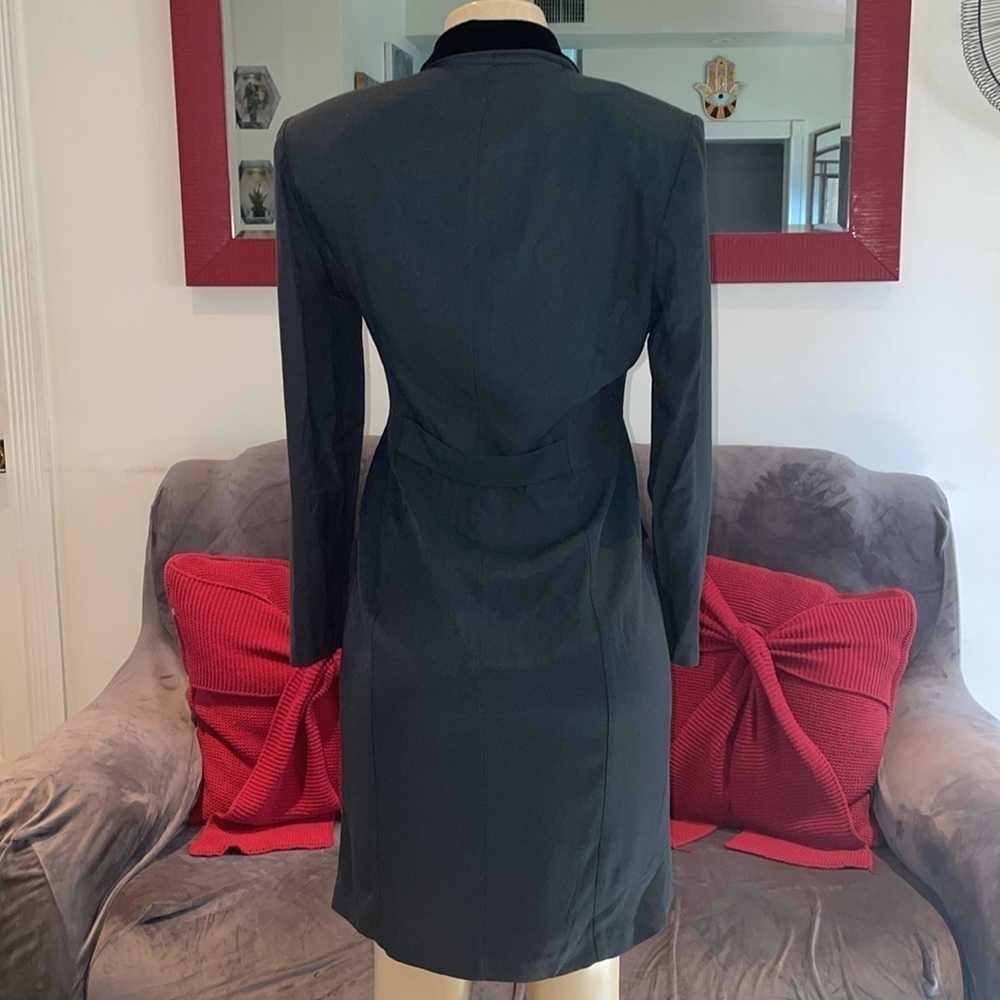 Vintage- Lois Snyder Dani Max petite dress size 4 Hunter Green - Picture 4 of 8